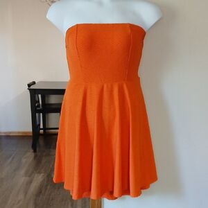 Vibrant Orange Strapless Dress